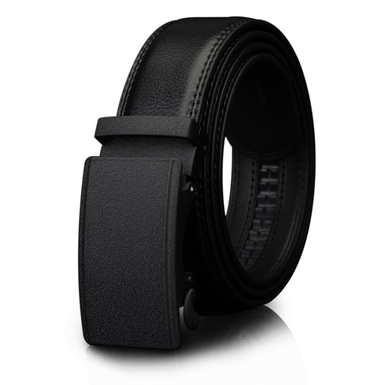 COWATHER CZ032 Men Two-Layer Leather Casual Business All-Match Automatic Buckle Belt, Length: 115cm(Black)