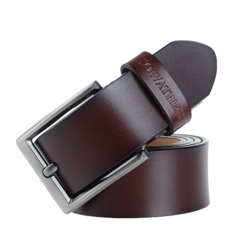 COWATHER XF002 Men The Second Layer Cowhide Business Casual Pin Buckle Belt, Belt Length:150cm(XF002 Coffee)