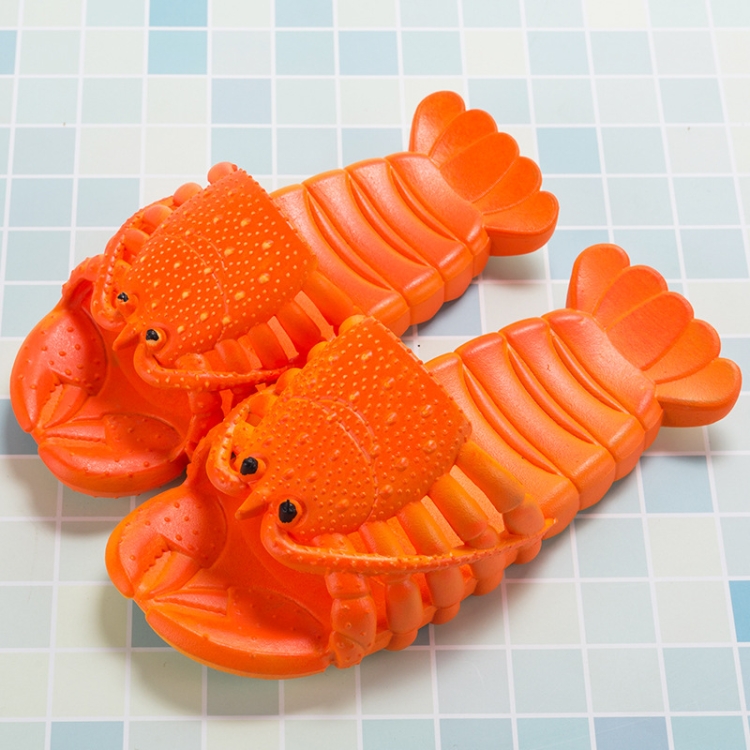 Crayfish Beach Parent-Child Slippers Children Cartoon Slippers, Size: 26-27(Orange)