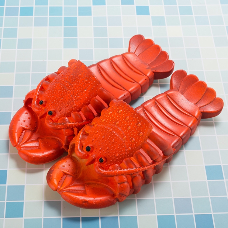 Crayfish Beach Parent-Child Slippers Children Cartoon Slippers, Size: 36-37(Dark Red)