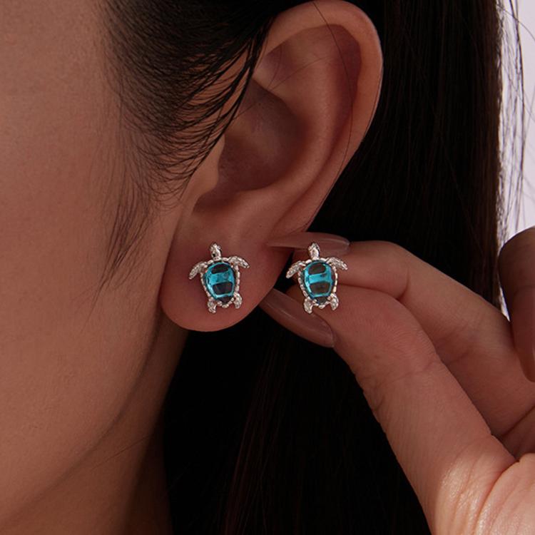 Cute Copper-plated White Gold Turtle Earrings(YIE339)