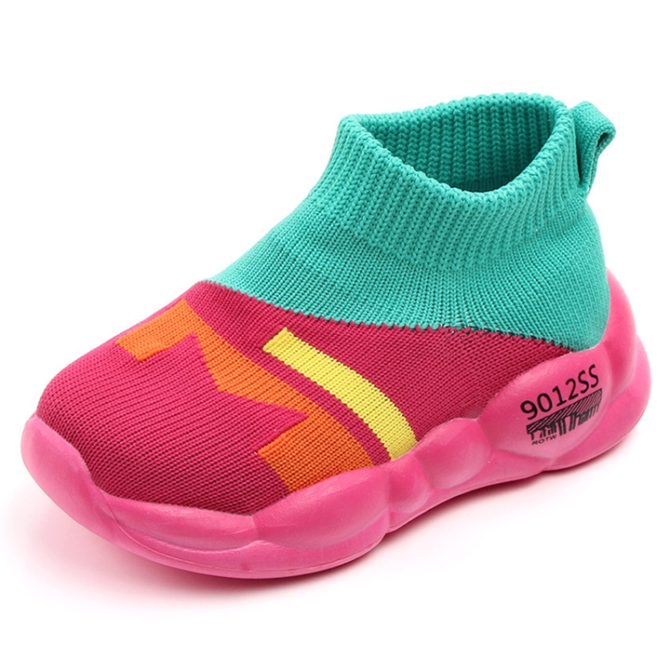 D2232 Breathable Baby Walking Shoes Fly Woven Mesh Children Casual Shoes, Size: 22(Green)