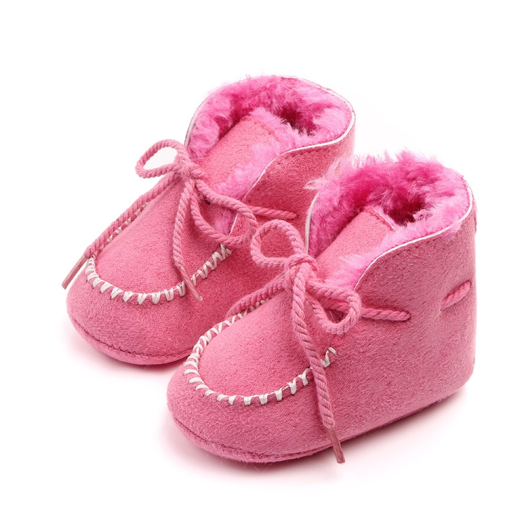 D2245 Winter Warm Baby Cotton Boots Plus Velvet Thickened Baby Walking Shoes, Size: 12cm(Pink)