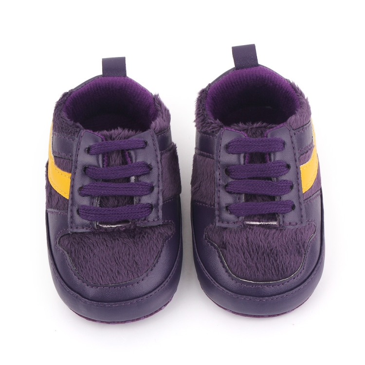 D2540 Autumn And Winter Soft Soled Walking Shoes Baby Shoes For 0-1 Years Old, Size: 11cm(Purple)