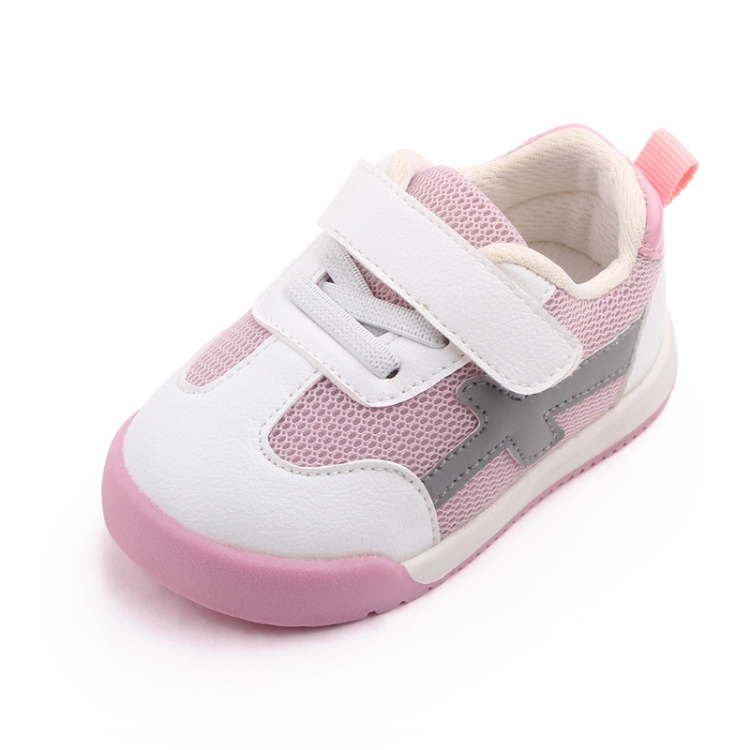 D2678 Autumn Baby Shoes Super Skin Children Sport White Shoees, Size: 15(Pink)