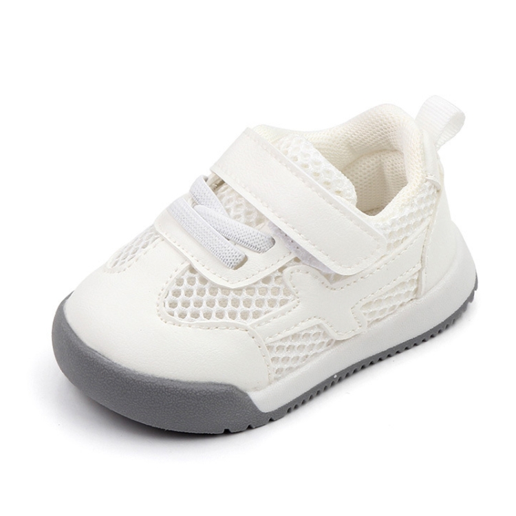 D2678 Autumn Baby Shoes Super Skin Children Sport White Shoees, Size: 19(Single Net White)