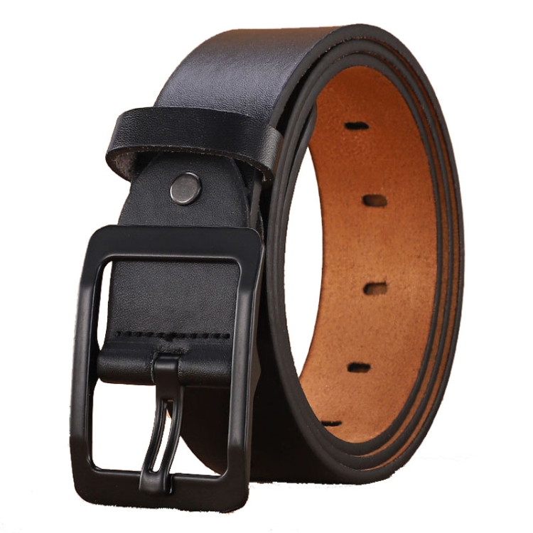 Dandali 120cm Mens Rubberized Pin Buckle Belt Casual Alloy Buckle Belt, Style: Black Sun Buckle(Black)