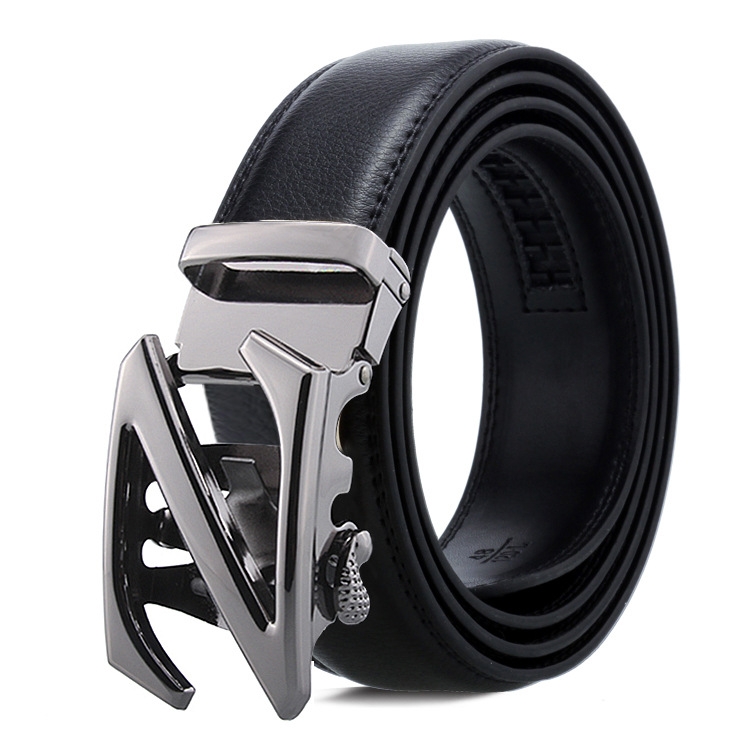 Dandali Casual Men Automatic Buckle Belt Business Soft Leather Pants Band, Length (cm): 115cm(ZD-12)