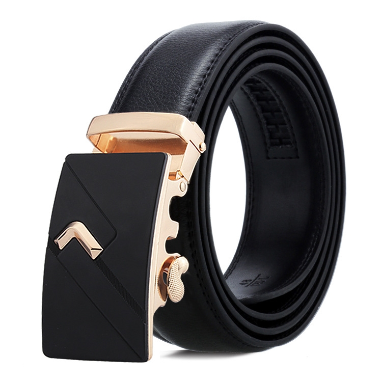 Dandali Casual Men Automatic Buckle Belt Business Soft Leather Pants Band, Length (cm): 115cm(ZD-15)