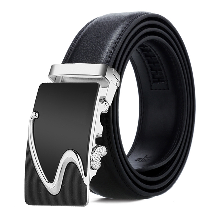 Dandali Casual Men Automatic Buckle Belt Business Soft Leather Pants Band, Length (cm): 115cm(ZD-22)
