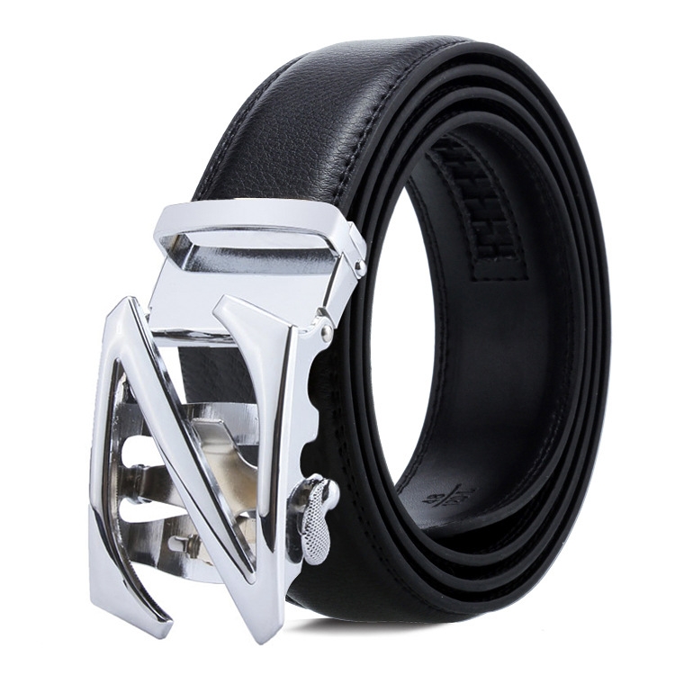 Dandali Casual Men Automatic Buckle Belt Business Soft Leather Pants Band, Length (cm): 125cm(ZD-10)