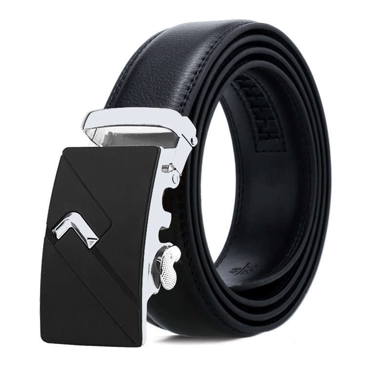 Dandali Casual Men Automatic Buckle Belt Business Soft Leather Pants Band, Length (cm): 125cm(ZD-16)