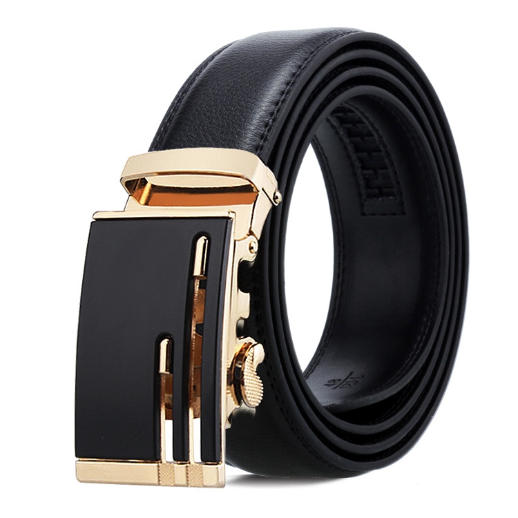 Dandali Casual Men Automatic Buckle Belt Business Soft Leather Pants Band, Length (cm): One Size 110-125cm(ZD-20)
