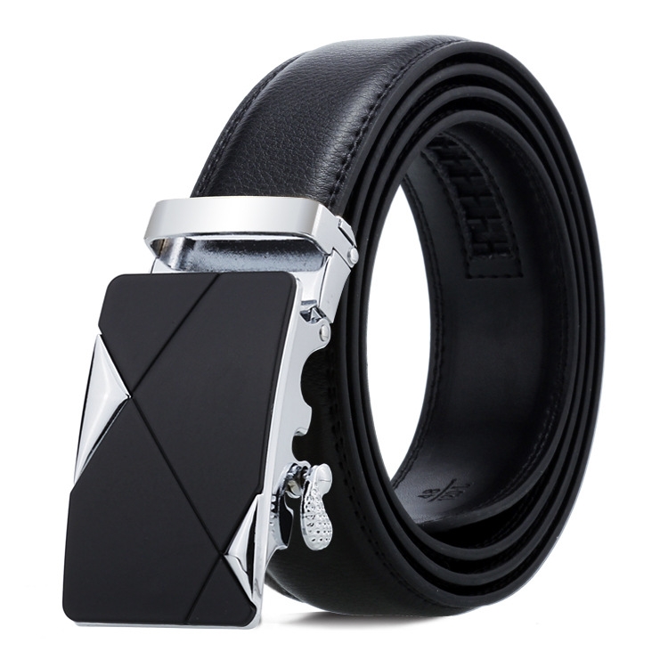 Dandali Casual Men Automatic Buckle Belt Business Soft Leather Pants Band, Length (cm): One Size 110-125cm(ZD-8)