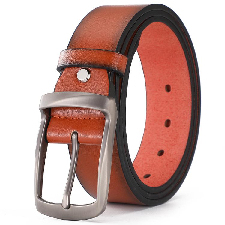 Dandali L6014 Men Pin Buckle Belt Casual Vintage Microfiber Pant Belt, Size: 115cm(Brown)