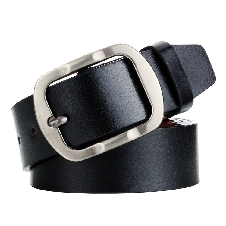 Dandali L8034 Men Casual Antique Pin Buckle Leather Belt Waistband, Size: 110-125cm (Black)