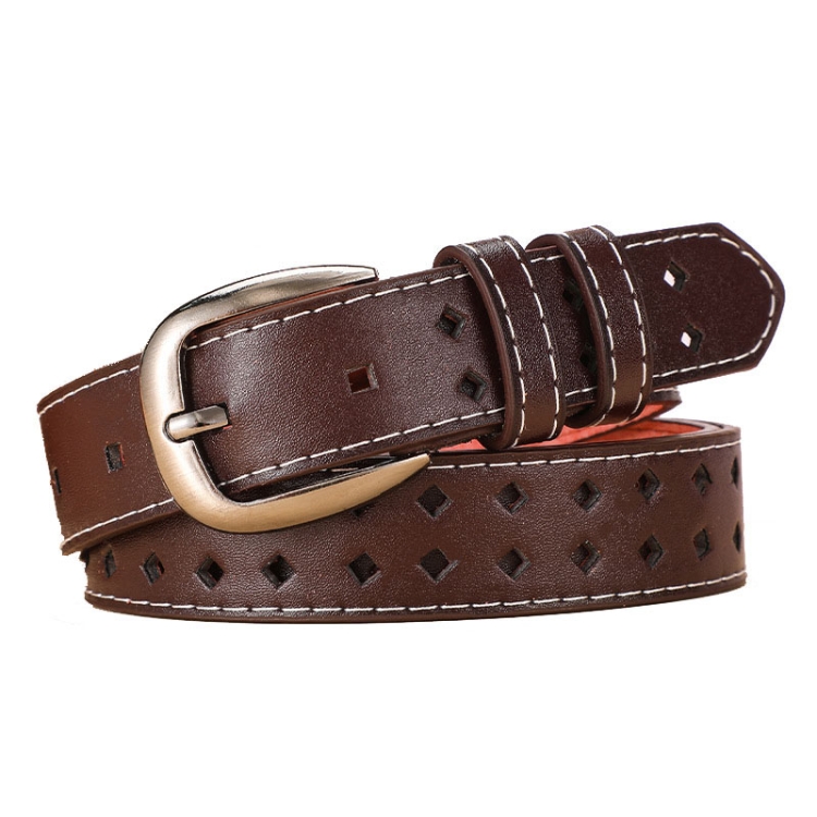 Dandali Ladies Microfiber Bottom Buckle Belt Versatile Jeans Waistband, Length: 105cm(Coffee)
