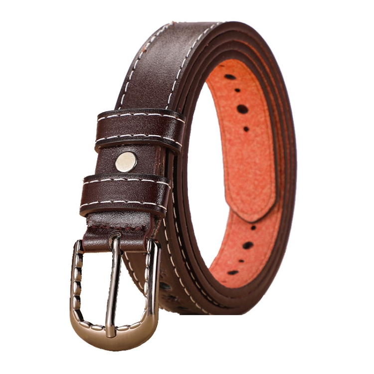 Dandali Ladies Microfiber Bottom Casual Buckle Belt Versatile Jeans Waistband, Length: 105cm(Coffee)