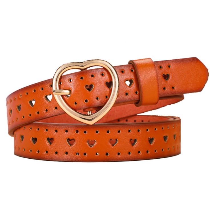 Dandali Ladies Microfiber Bottom Love Pin Buckle Belt Versatile Jeans Waistband, Length: 105cm(Brown)