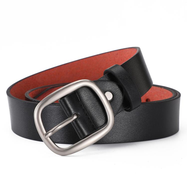 Dandali Men Alloy Pin Buckle Belt Casual Simple Hundred Pair Pants Belt, Length: 115cm(Black)