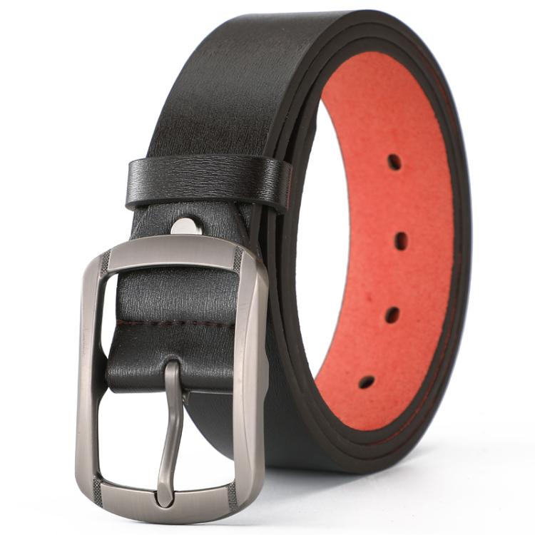 Dandali Men Alloy Pin Buckle Microfiber Belt Casual Jeans Belt, Length: 110cm(Coffee)