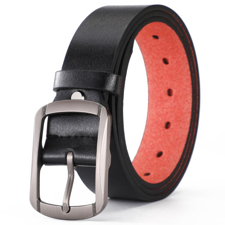 Dandali Men Alloy Pin Buckle Microfiber Belt Casual Jeans Belt, Length: 120cm(Black)