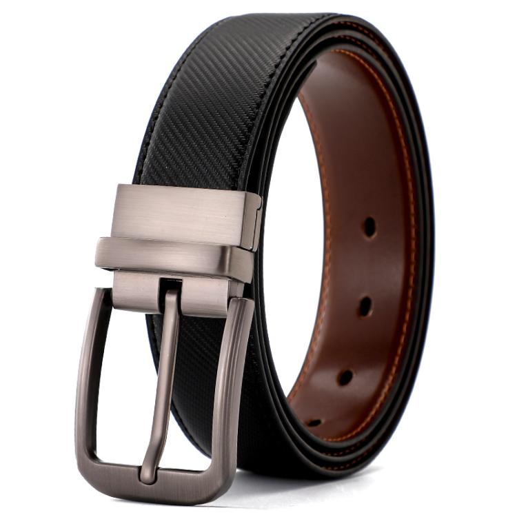 Dandali Men Leather Swivel Pin Buckle Dual Purpose Belt, Length: 120cm(Black)