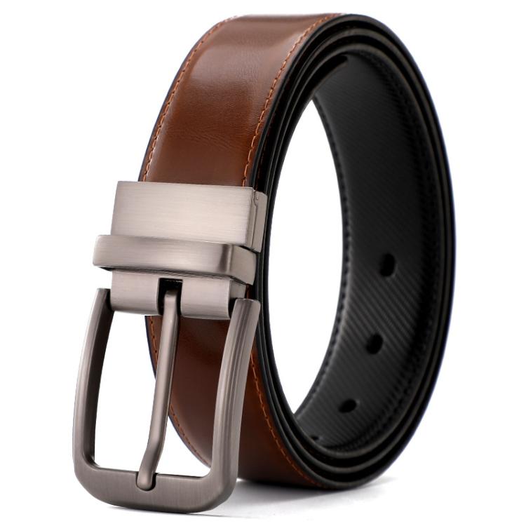 Dandali Men Leather Swivel Pin Buckle Dual Purpose Belt, Length: 120cm(Brown)