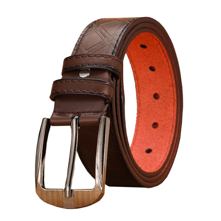Dandali Men Microfiber Bottom Pin Buckle Belt Casual Jeans Waistband, Length: 110cm(Coffee)