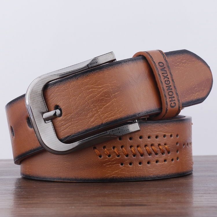 Dandali XX818 Men Fashion Retro Leather Belt Waistband, Length: 110cm (Brown)