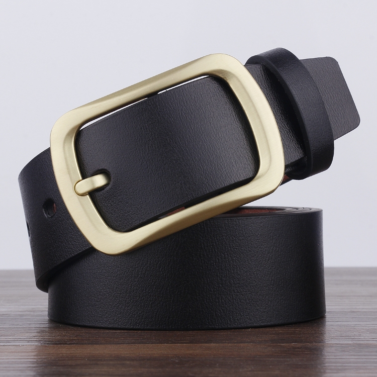 Dandali YY23 Men Retro Antique Pin Buckle Leather Belt Waistband, Length: 95-115cm (Black)