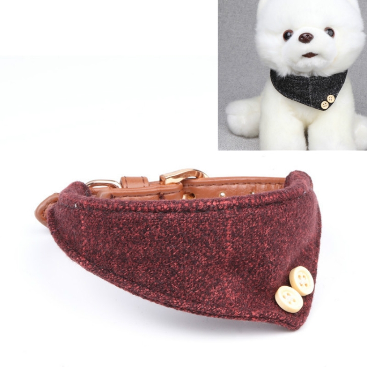 Dog Collars Pet PU Triangle Collars, Specification: 1.3x34cm(Red)