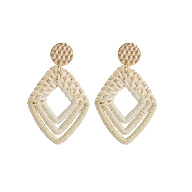 E2002-16 Prismatic Bamboo Vine Handmade Woven Earrings Bosomia Style Earrings