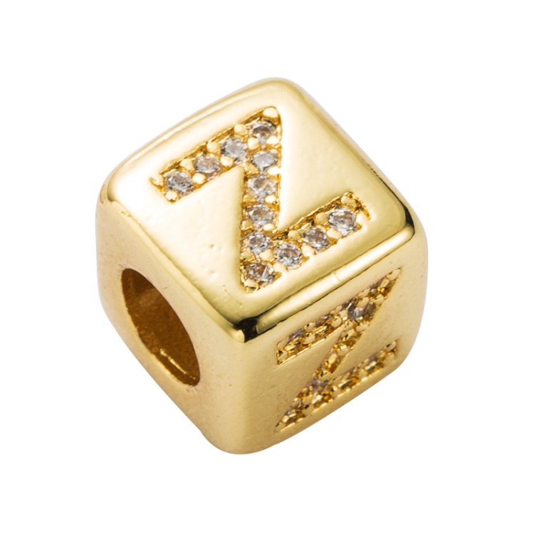 English Letter Beads Bracelet Brass Micro-inlaid Couple Red String Pull DIY Bracelet Jewelry, Style:Z