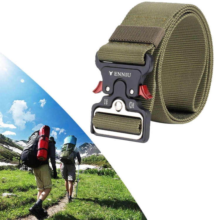 ENNIU 5cm Wide High-quality Powerful Nylon Belt Adjustable Multifunction Training Belts for Men(Army Green)