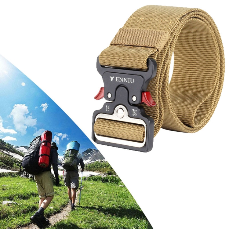ENNIU 5cm Wide High-quality Powerful Nylon Belt Adjustable Multifunction Training Belts for Men(Brown)