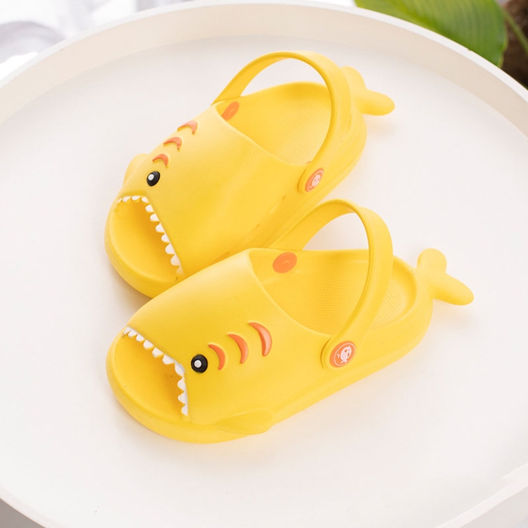 EVA Light Bottom Non-Slip Small Shark Slippers For Children, Size: 150(Yellow)