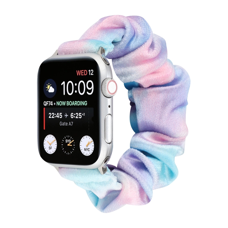 Flannel Hair Ring  Strap Watch Band For Apple Watch Series 7 41mm / 6 & SE & 5 & 4 40mm / 3 & 2 & 1 38mm(5)