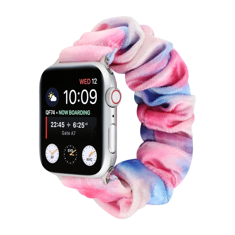 Flannel Hair Ring  Strap Watch Band For Apple Watch Series 9&8&7 41mm / SE 3&SE 2&6&SE&5&4 40mm / 3&2&1 38mm(10)