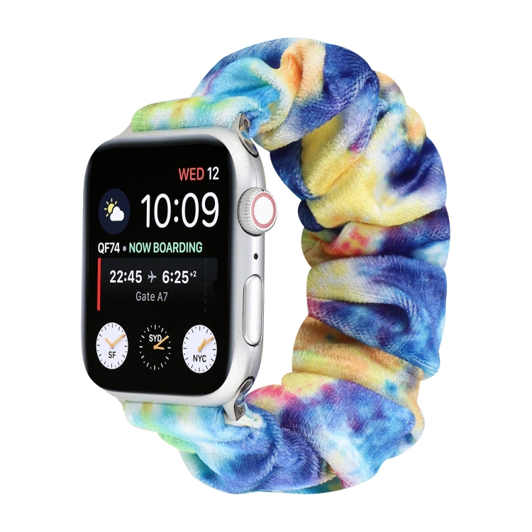 Flannel Hair Ring  Strap Watch Band For Apple Watch Series 9&8&7 41mm / SE 3&SE 2&6&SE&5&4 40mm / 3&2&1 38mm(11)