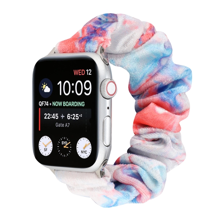 Flannel Hair Ring  Strap Watch Band For Apple Watch Series 9&8&7 41mm / SE 3&SE 2&6&SE&5&4 40mm / 3&2&1 38mm(12)