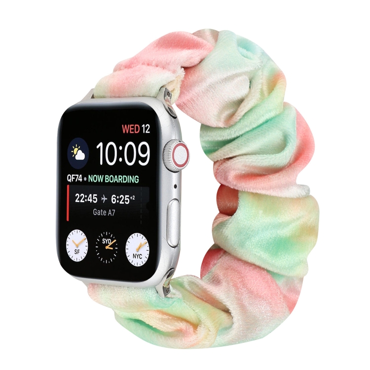 Flannel Hair Ring  Strap Watch Band For Apple Watch Series 9&8&7 41mm / SE 3&SE 2&6&SE&5&4 40mm / 3&2&1 38mm(13)