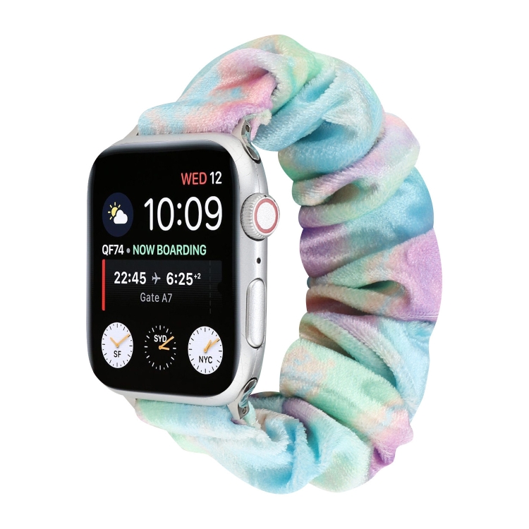 Flannel Hair Ring  Strap Watch Band For Apple Watch Series 9&8&7 41mm / SE 3&SE 2&6&SE&5&4 40mm / 3&2&1 38mm(14)