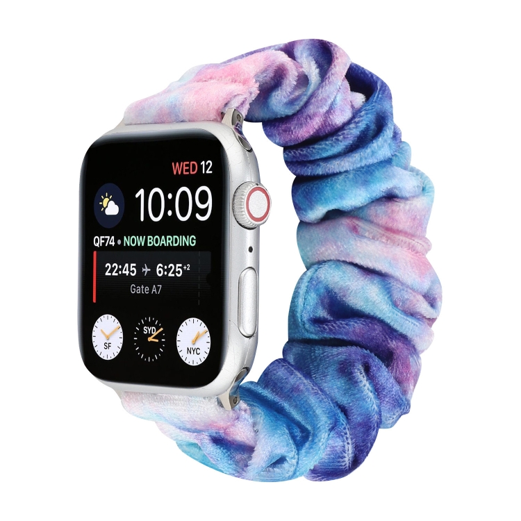 Flannel Hair Ring  Strap Watch Band For Apple Watch Series 9&8&7 41mm / SE 3&SE 2&6&SE&5&4 40mm / 3&2&1 38mm(15)