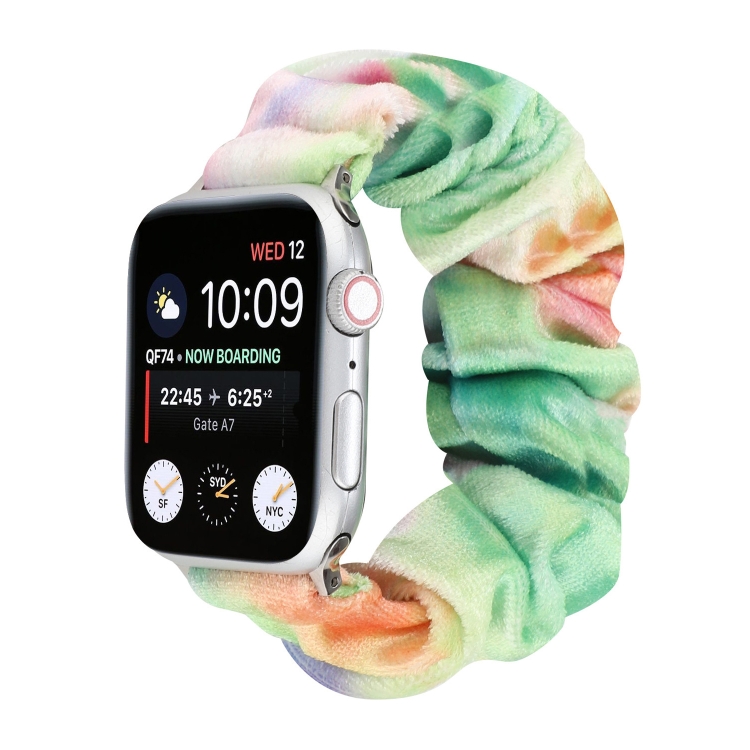 Flannel Hair Ring  Strap Watch Band For Apple Watch Series 9&8&7 41mm / SE 3&SE 2&6&SE&5&4 40mm / 3&2&1 38mm(18)