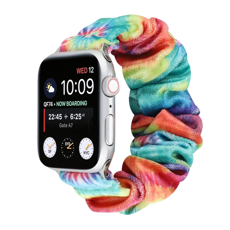 Flannel Hair Ring  Strap Watch Band For Apple Watch Series 9&8&7 41mm / SE 3&SE 2&6&SE&5&4 40mm / 3&2&1 38mm(19)