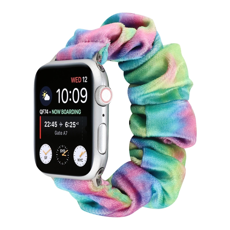 Flannel Hair Ring  Strap Watch Band For Apple Watch Series 9&8&7 41mm / SE 3&SE 2&6&SE&5&4 40mm / 3&2&1 38mm(21)