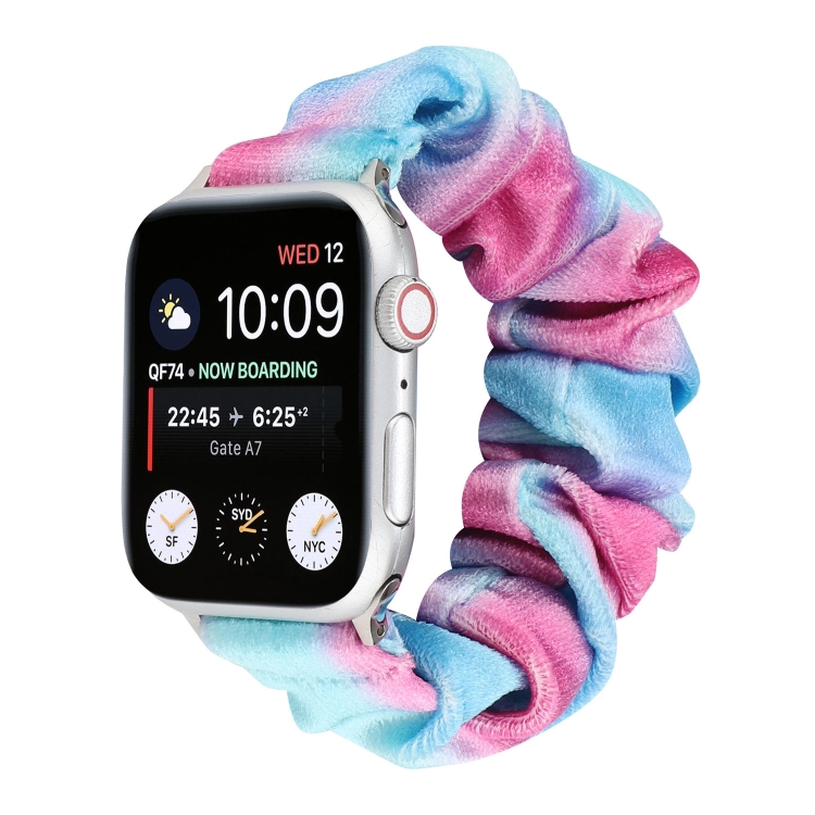 Flannel Hair Ring  Strap Watch Band For Apple Watch Series 9&8&7 41mm / SE 3&SE 2&6&SE&5&4 40mm / 3&2&1 38mm(23)