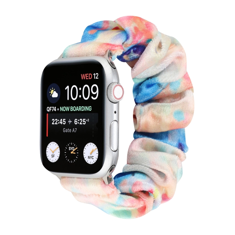 Flannel Hair Ring  Strap Watch Band For Apple Watch Series 9&8&7 41mm / SE 3&SE 2&6&SE&5&4 40mm / 3&2&1 38mm(3)
