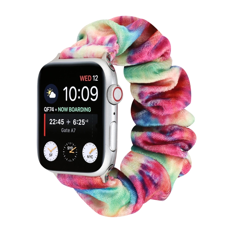 Flannel Hair Ring  Strap Watch Band For Apple Watch Series 9&8&7 41mm / SE 3&SE 2&6&SE&5&4 40mm / 3&2&1 38mm(8)